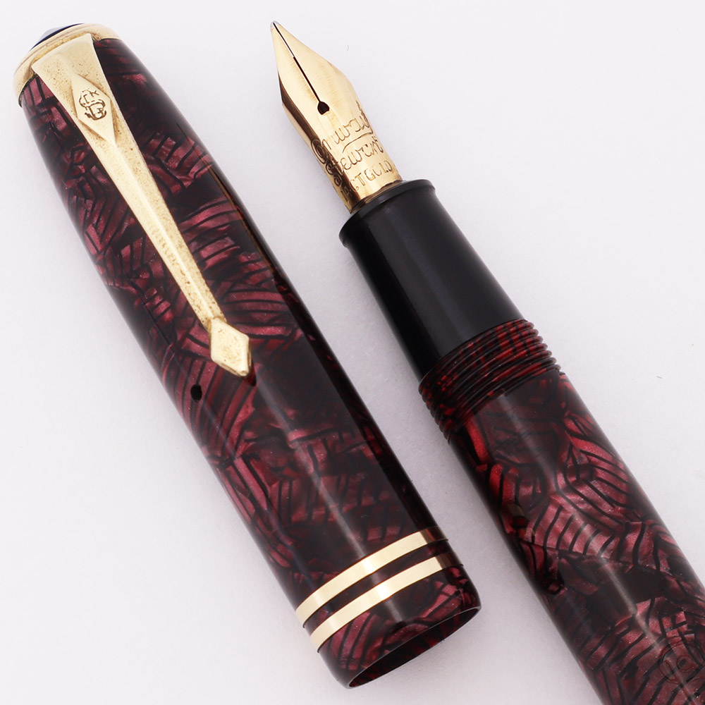 Conway Stewart 　Antique美品 Conway Stewart 24 Fountain Pen Set (England, 1950s) - Burgundy